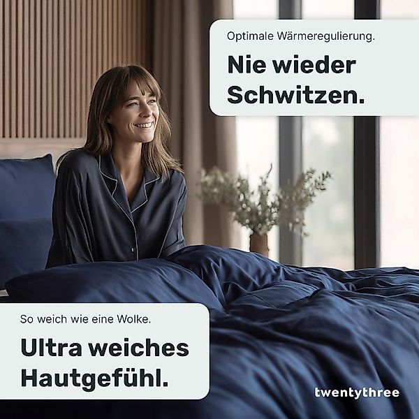 twenty:three® Bettbezug Lyocell Deckenbezug Midnight Blue, günstig online kaufen