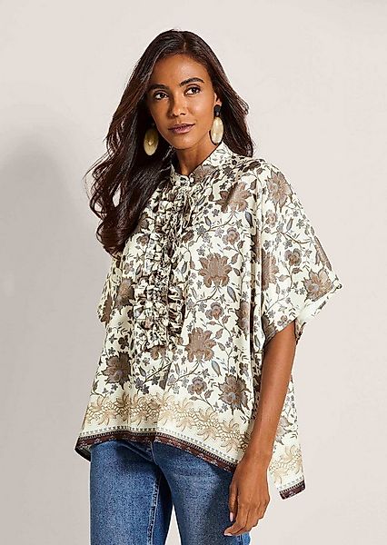 MADELEINE Kurzarmbluse Sommerbluse mit floralem Muster Oversized-Bluse mit günstig online kaufen