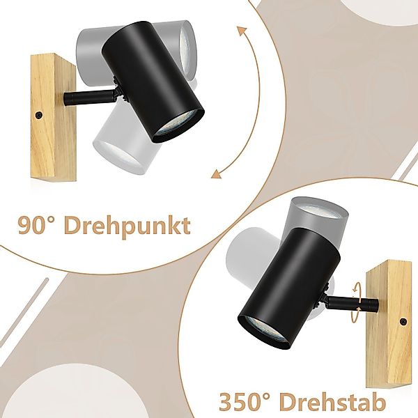 Nettlife Deckenstrahler Holz 1/2/3 Flammig GU10 günstig online kaufen