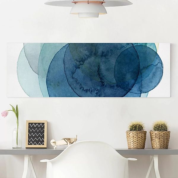 Leinwandbild Abstrakt - Panorama Urknall - blau günstig online kaufen