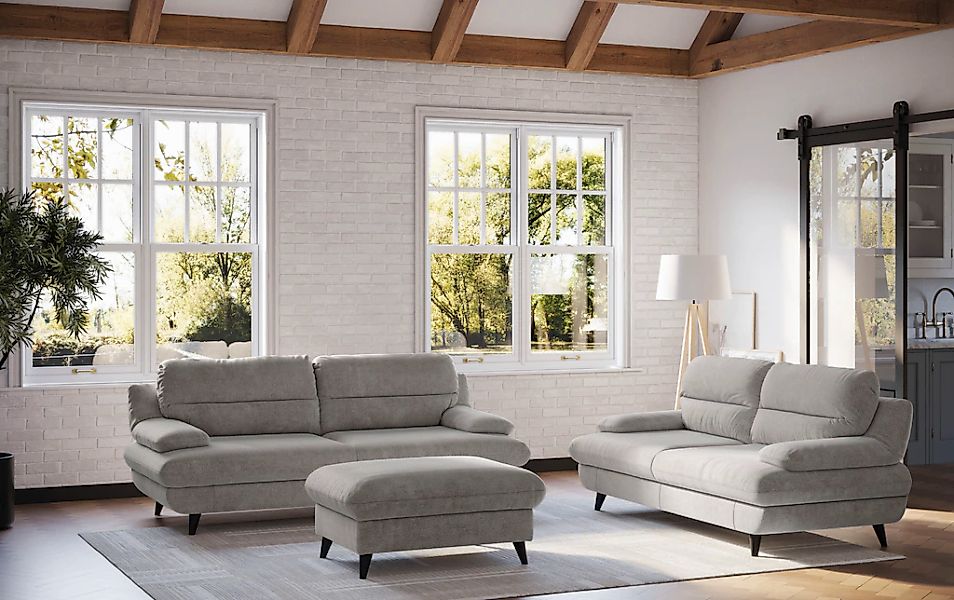 COTTA 3-Sitzer "Pike, B: 218 cm" mit Metallfüße, wahlweise auch in Echtlede günstig online kaufen