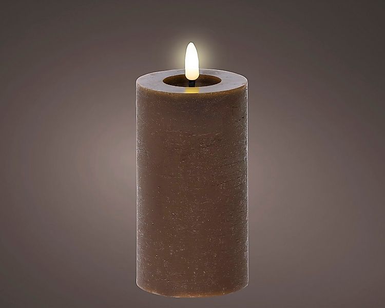 Lumineo LED-Christbaumkerzen Lumineo LED Wachskerze Dunkelbraun 15 x 7 cm, günstig online kaufen