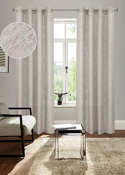 Bruno Banani Gardine »Jaden« Ösen 1 Stk. tlg. modern, zeitloser Schal, Lein günstig online kaufen