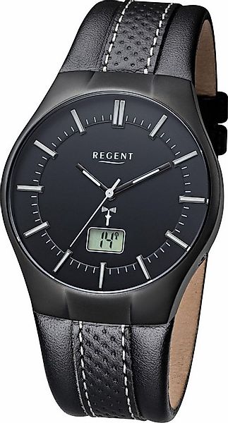 Regent Funkuhr 18164616, Quarzuhr, Armbanduhr, Herrenuhr, Datum, Lederarmba günstig online kaufen