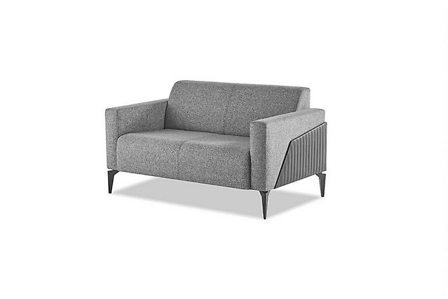 JVmoebel 2-Sitzer Sofa 2-Sitzer Grau Couch Modern Sitzmöbel Leder Textil Ed günstig online kaufen