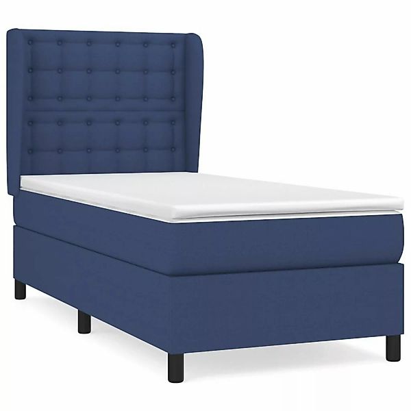 vidaXL Boxspringbett mit Matratze Blau 100x200 cm Stoff1394647 günstig online kaufen