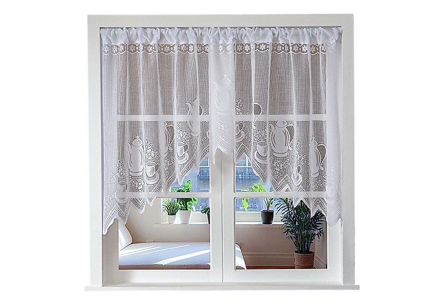 Refttenw Scheibengardine Spitze Kurze Vorhänge Cafe Vorhang mit Stangentasc günstig online kaufen