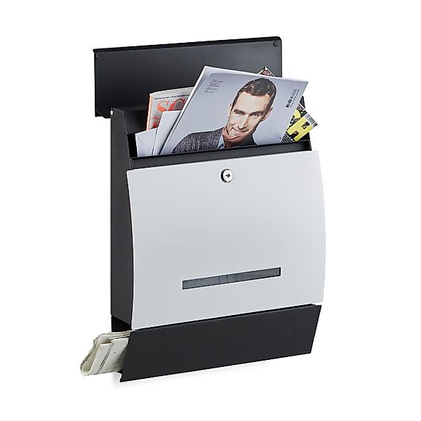 relaxdays Briefkasten Design Briefkasten mit Zeitungsfach, günstig online kaufen