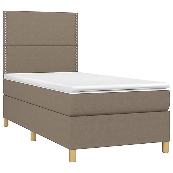 vidaXL Boxspringbett mit Matratze & LED Taupe 100x200 cm Stoff 3135337 günstig online kaufen
