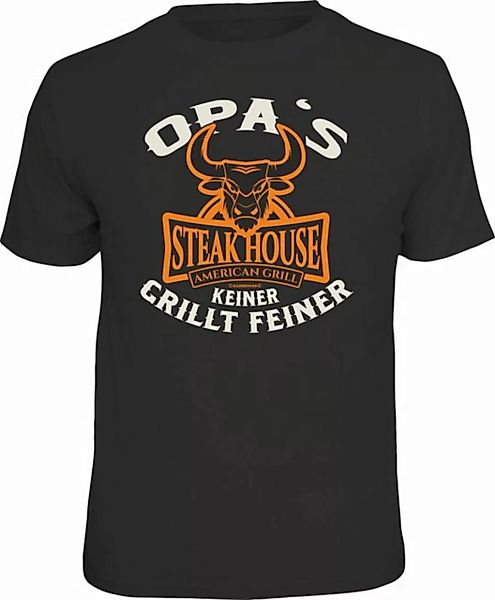 RAHMENLOS® T-Shirt als Geschenk für den Großvater am Grill: Opa's Steakhous günstig online kaufen