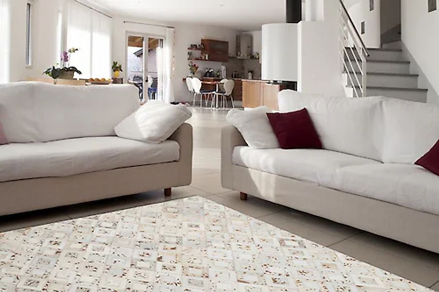 my home Lederteppich »Arno«, rechteckig, 8 mm Höhe, jeder Teppich-ein Unika günstig online kaufen