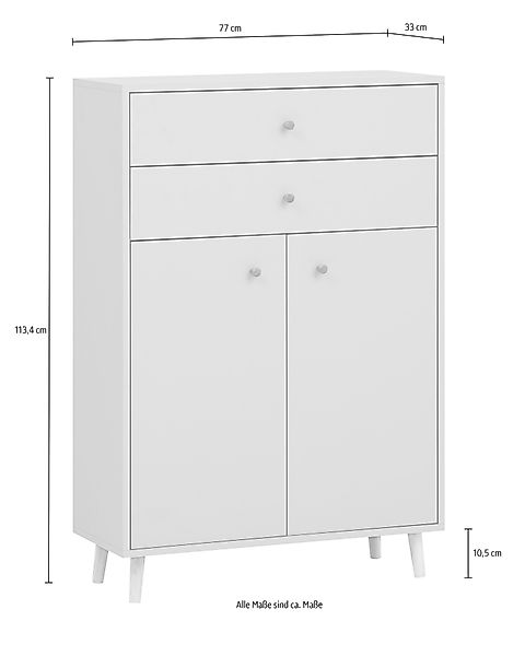 Schildmeyer Midischrank "Bjarne, Breite 77 cm", Mit Metallbeschlägen, Griff günstig online kaufen