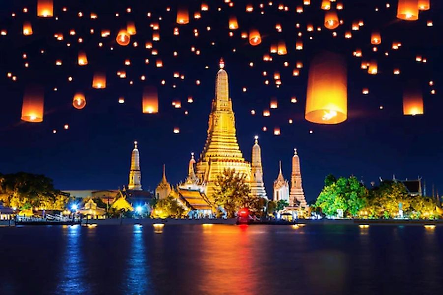 Papermoon Fototapete »WAT ARUN-TEMPEL DER MORGENRÖTE BANGKOK THAILAND LATER günstig online kaufen
