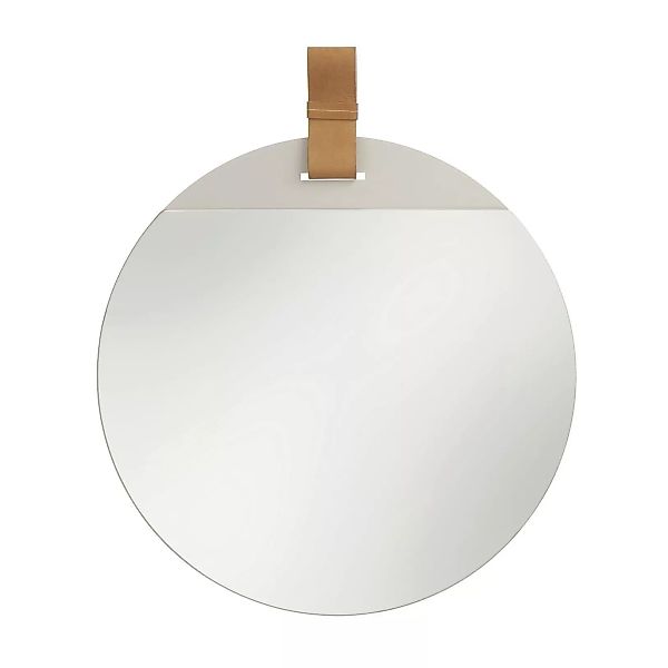 Wandspiegel Enter leder glas beige / Ø 45 cm - Ferm Living - Beige günstig online kaufen