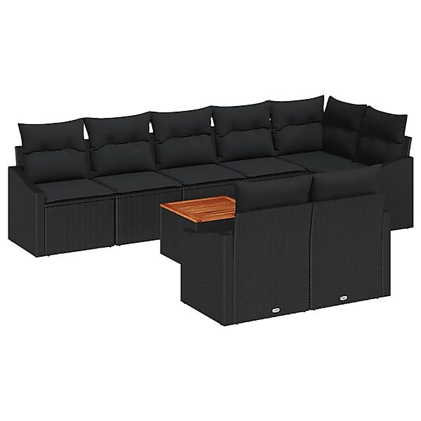 vidaXL Garten-Sofa-Set 9-Tlg Schwarz 3356518 günstig online kaufen