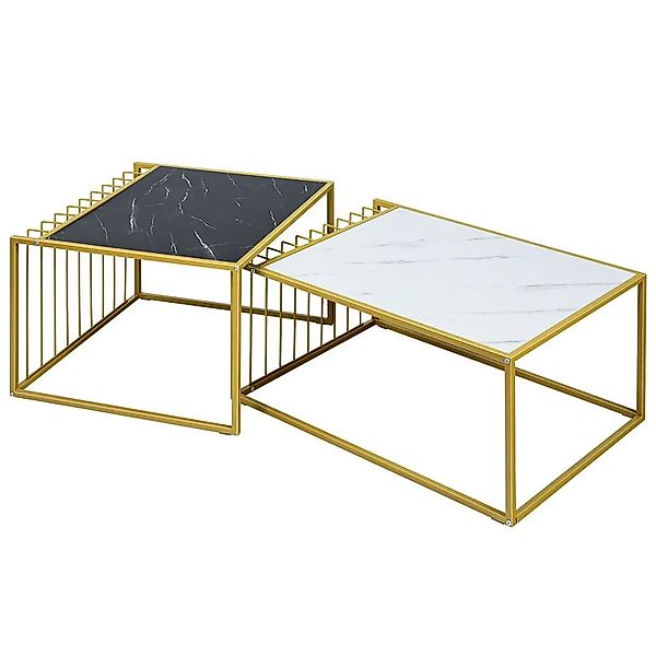 Costway Couchtisch Marmor Optik Kaffeetisch Beistelltisch Sofatisch günstig online kaufen
