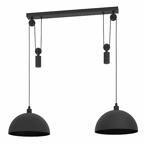 Pendellampe Winkworth, schwarz, Länge 118 cm, Metall, 2-flg. günstig online kaufen