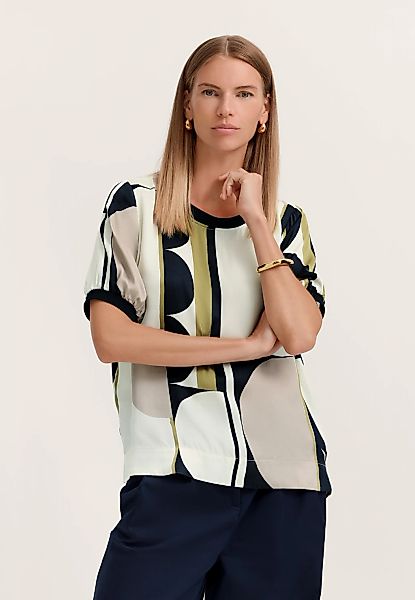 bugatti Kurzarmbluse mit grafischem Print aus 100% Viskose günstig online kaufen