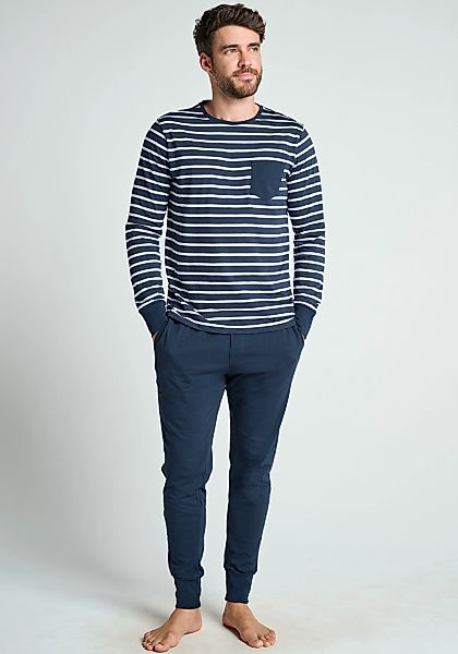 Jockey Pyjama "Cotton Nautical Stripe Pyjama 1/1 Knit", (2 tlg.), Brusttasc günstig online kaufen