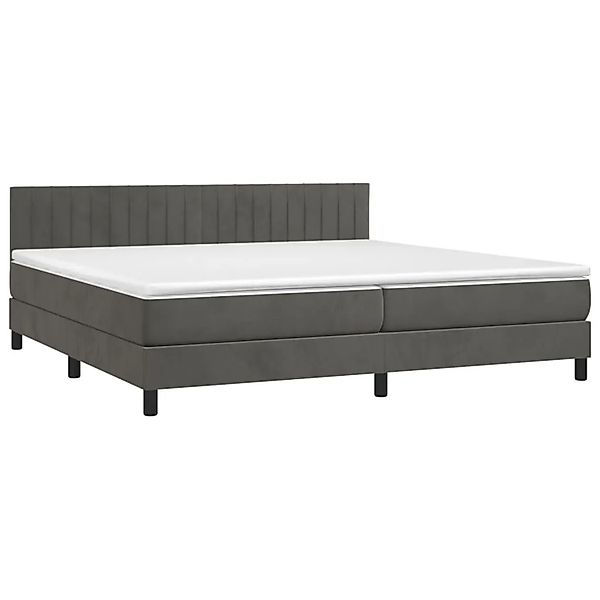vidaXL Boxspringbett mit Matratze & LED Dunkelgrau 200x200 cm Samt 3134544 günstig online kaufen