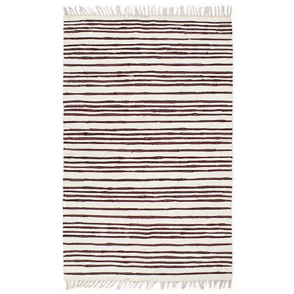 Handgewebter Chindi-teppich Baumwolle 200x290cm Weinrot Weiß günstig online kaufen