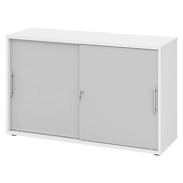 bümö Aktenschrank office Schiebetürenschrank Dekor: Weiß/Grau - Griffe: Rel günstig online kaufen