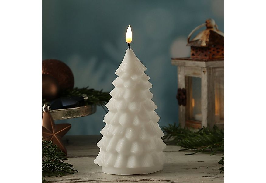 Deluxe Homeart LED-Kerze Tannenbaum Weihnachtsbaum Deluxe Echtwachs flacker günstig online kaufen