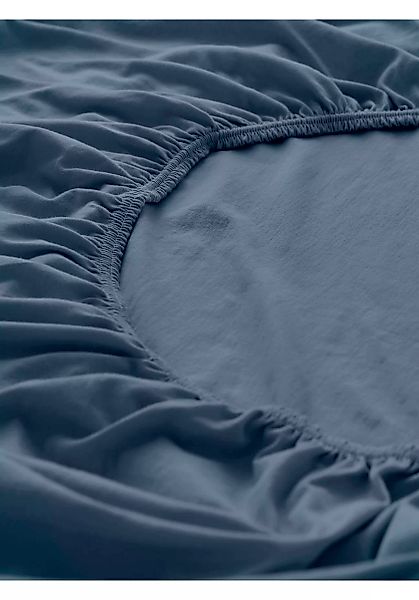 hessnatur Jersey-Spannbetttuch aus Bio-Baumwolle - blau - Größe 90-100x200 günstig online kaufen
