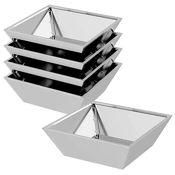 vidaXL Garten-Pflanzgefäß 5 Stk Silber 50 x 50 x 15 cm 873835 günstig online kaufen