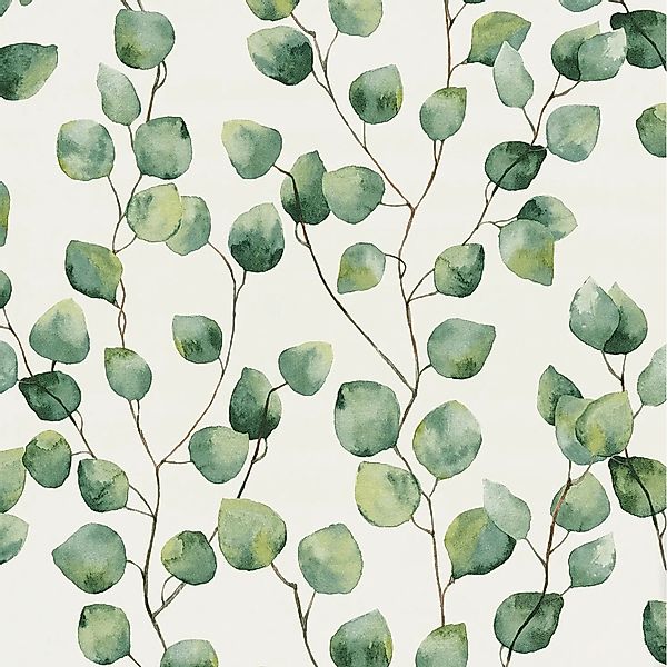 AS-Creation Vliestapete Eukalyptus Vorgeleimt 10,05 m x 0,53 m Weiß-Grün FS günstig online kaufen