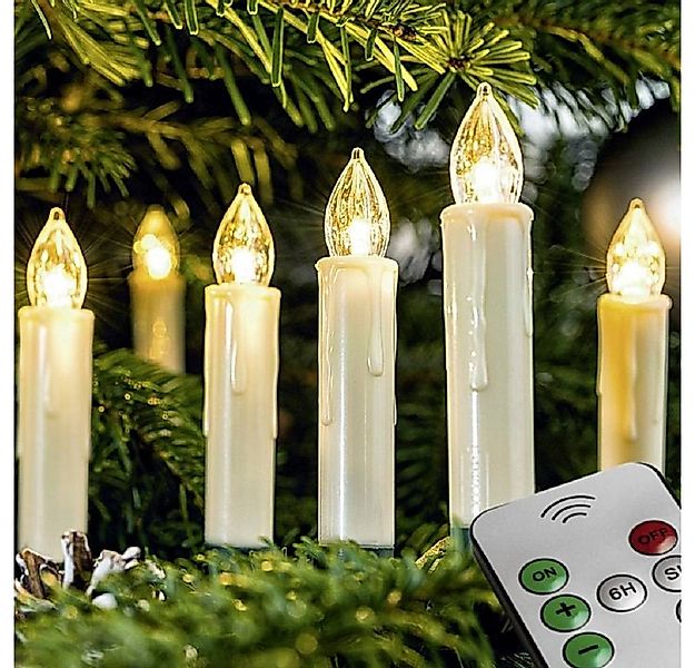 Star-Max LED-Kerze 19624 LED Weihnachtsbaumbeleuchtung Kabellos Dimmer Time günstig online kaufen