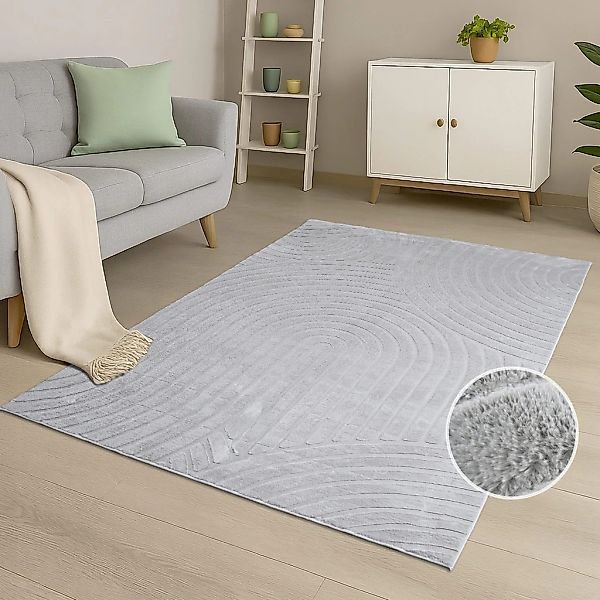 Carpet City Teppich "WAVES 501" rechteckig 12 mm Höhe Kurzflor, Hochtief-Mu günstig online kaufen