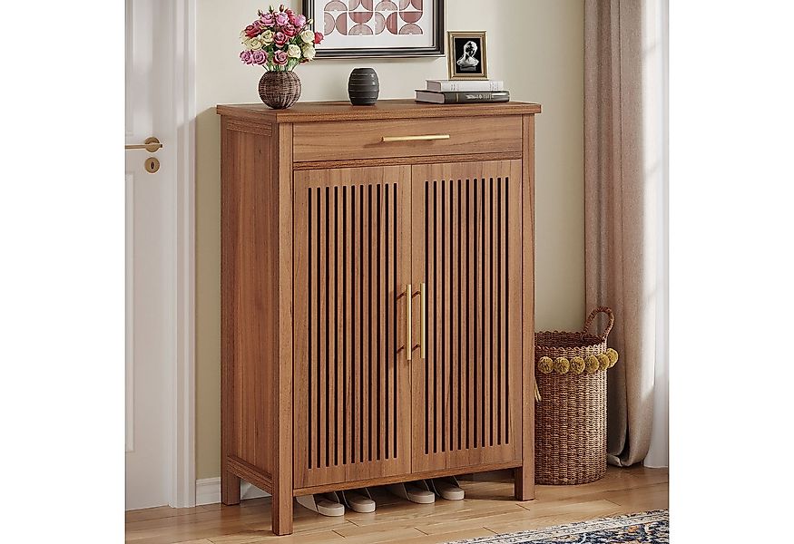 Tribesigns Schuhschrank 5-stöckiger Schuhschrank schmal mit Lamellentüren u günstig online kaufen