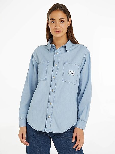 Calvin Klein Jeans Jeansbluse OVERSIZED LS DENIM SHIRT mit Logopatch günstig online kaufen