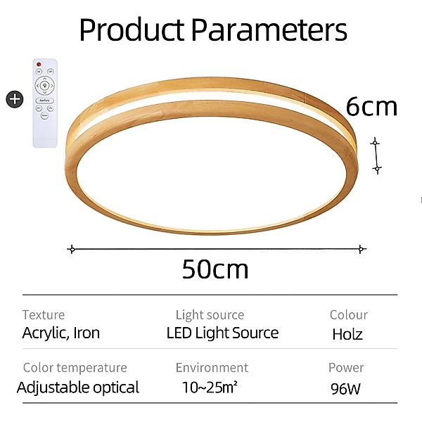 Natsen Deckenleuchte LED Deckenlampe Holz Zimmerlampe günstig online kaufen
