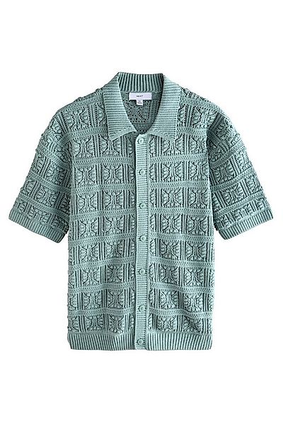 Next Poloshirt Relaxed Fit Kurzarm-Strickhemd mit Blumenmuster (1-tlg) günstig online kaufen