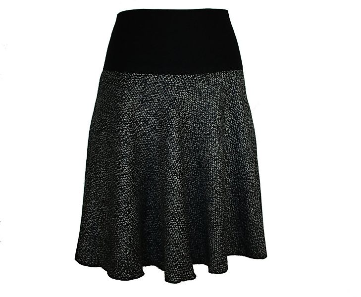 dunkle design A-Linien-Rock Wolltuch Weinrot Schwarz Lila Salz-Pfeffer 57cm günstig online kaufen