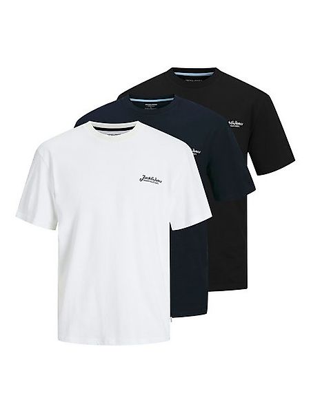 Jack & Jones Rundhalsshirt JJBEAU TEE SS FRONTPRINT 3PK MP (Packung, 3-tlg) günstig online kaufen