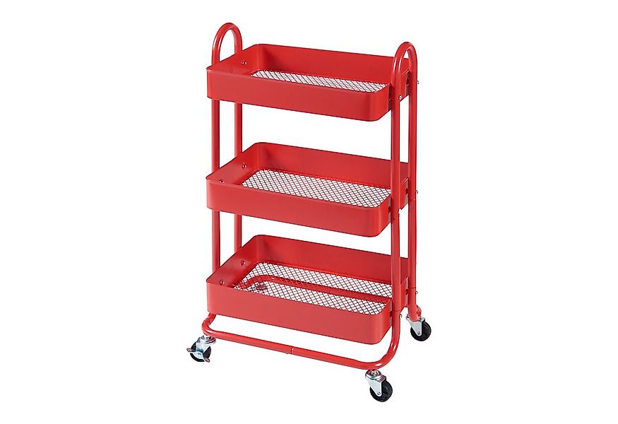 en.casa Küchenwagen, »Pyhäntä« Stahl mit 3 Ebenen Rot günstig online kaufen