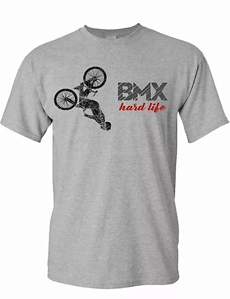 Baddery Print-Shirt Fahrrad T-Shirt Herren : BMX Hard Life - Sport Tshirts günstig online kaufen
