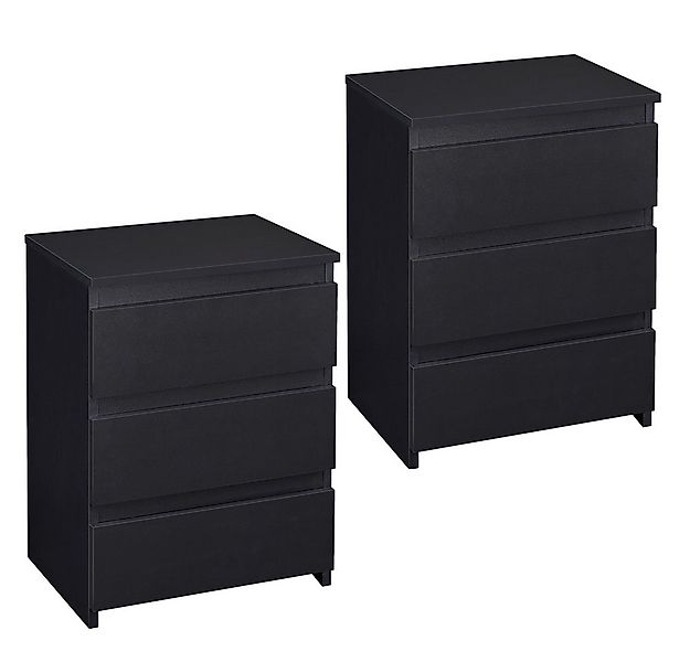 Yaheetech Nachttisch mit 3 Schubladen Nachtschrank (2-St), Nachtkommode Nac günstig online kaufen