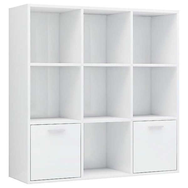 furnicato Bücherregal Hochglanz-Weiß 98x30x98 cm Holzwerkstoff, günstig online kaufen