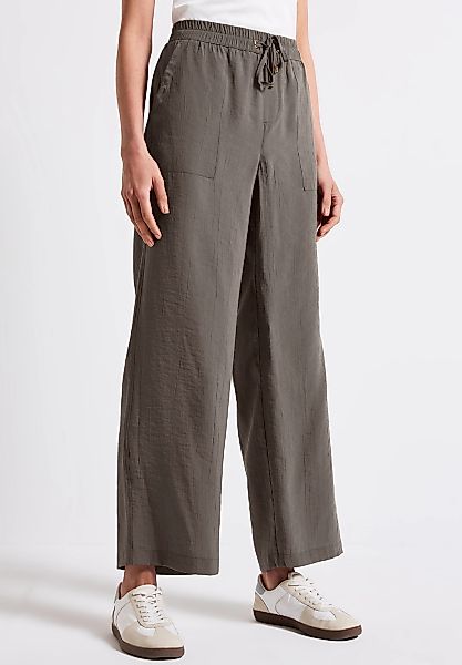 STREET ONE Stoffhose Sommerhose mit Crinkle-Struktur, Wide Leg günstig online kaufen