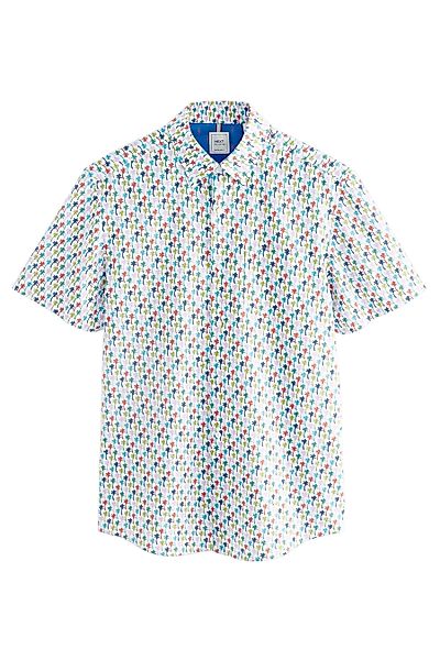 Next Businesshemd Oxford-Kurzarmhemd mit Print (1-tlg) günstig online kaufen