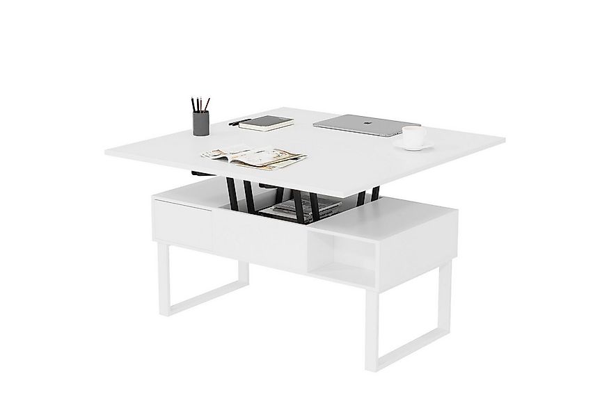 VOWNER Couchtisch Wohnzimmertisch mit 2 Schubladen & Versteckter Aufbewahru günstig online kaufen