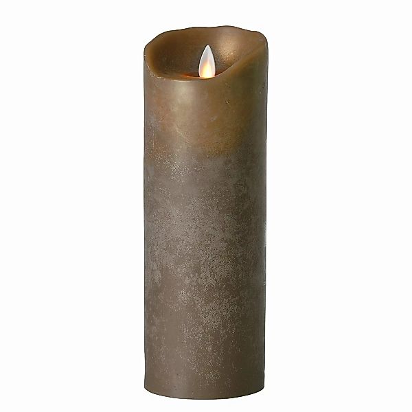 home24 Sompex LED-Kerze Flame III Echtwachs Taupe Ø 8 cm günstig online kaufen