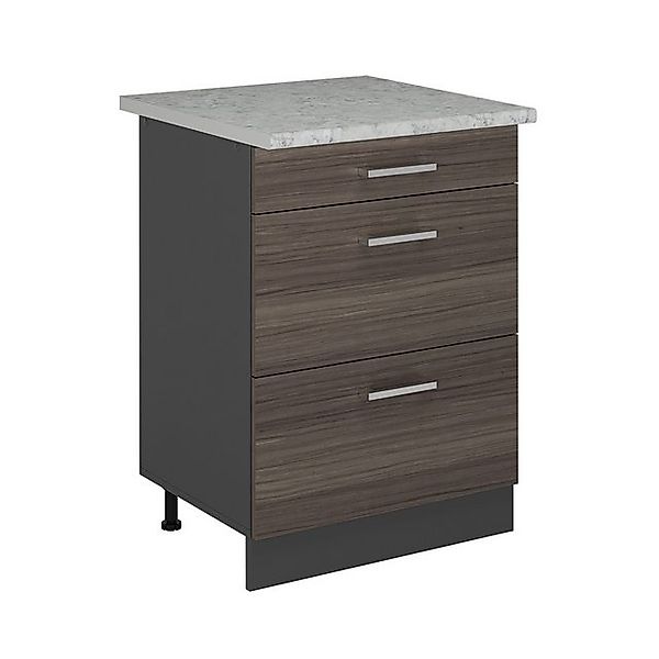 Vicco Unterschrank R-Line, Edelgrau/Anthrazit, 60 cm mit Schubladen, AP Mar günstig online kaufen