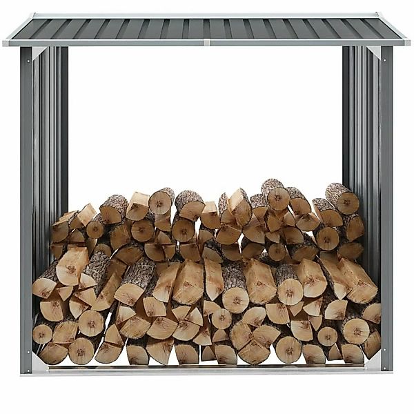vidaXL Brennholzlager Verzinkter Stahl 172 x 91 x 154 cm Grau günstig online kaufen
