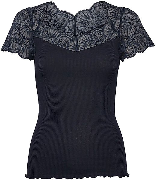 rosemunde T-Shirt elastischer Vintage-Spitzenbesatz, Kurzarm, gewellter günstig online kaufen