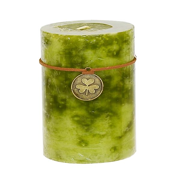B&S Stumpenkerze Trendkerze durchgefärbt marmoriert olive günstig online kaufen